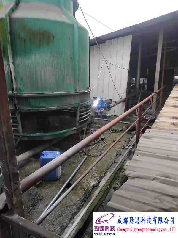 成都龙泉经济技术开发区2台80T冷却塔维修现场
